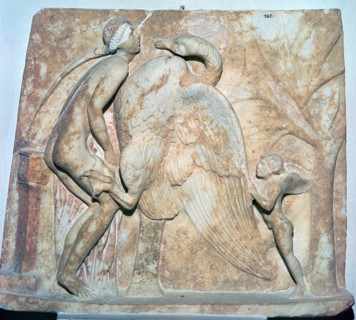 Roman relief of Leda and the Swan, 1st century. Artist: Unknown