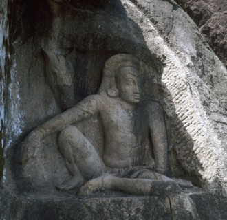 Sri Lankan carving of Anuradhapura Parjanya and his horse Agni, 6th century. Artist: Unknown