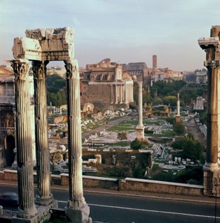 View of the Roman forum from the Capitol. Artist: Unknown