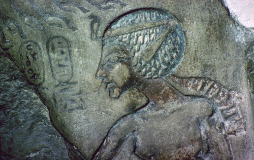 Limestone stela with a seated figure of Akhenaten, Egypt, 18th Dynasty, c1340 BC. Artist: Unknown