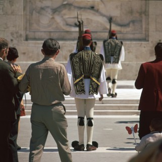 Shot of the Ezvones at the Tomb of the Unknown Soldier. Artist: Unknown