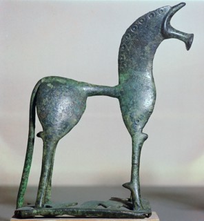 Archaic bronze figure of a horse, 6th century BC. Artist: Unknown