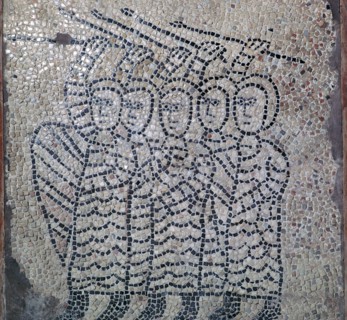 Mosaic of Frankish soldiers of the fourth crusade, 13th century. Artist: Unknown