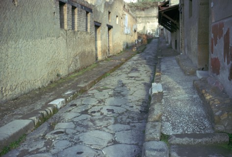 Paved street in the Roman town of Herculaneum, 1st century. Artist: Unknown