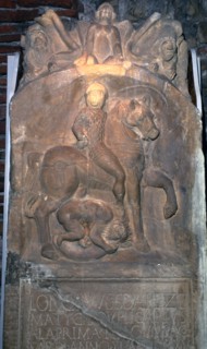 Roman tombstone of Longinus Sdapeze, 1st century. Artist: Unknown