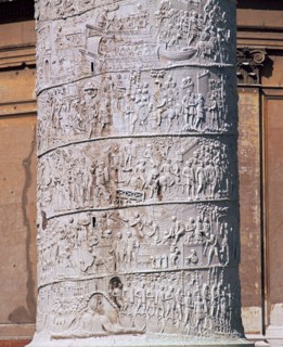 Shot of Trajan's column, showing the Dacian wars, 2nd century. Artist: Unknown