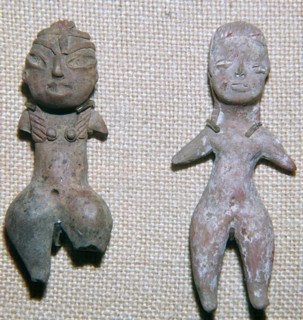 Mexican pottery figures from burial sites, c.9th century BC. Artist: Unknown