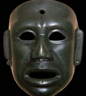 Mayan mask of polished stone. Artist: Unknown