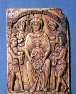 Ivory panel showing the adoration of the magi, 6th century. Artist: Unknown