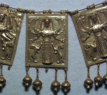 Greek gold pectoral plaque showing Artemis, 7th century BC. Artist: Unknown