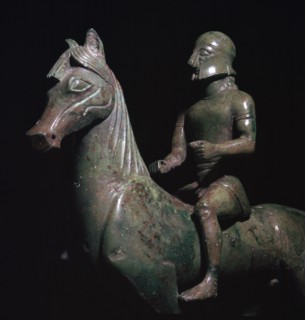 Detail of a Greek bronze of a horseman. Artist: Unknown