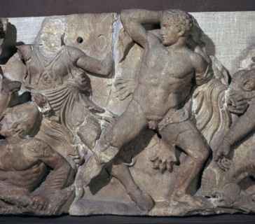 Detail from the frieze in the cella of the temple of Apollo at Bassae, 5th century BC. Artist: Unknown