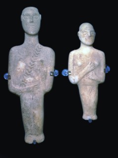 Cycladic figures, 25th century BC. Artist: Unknown