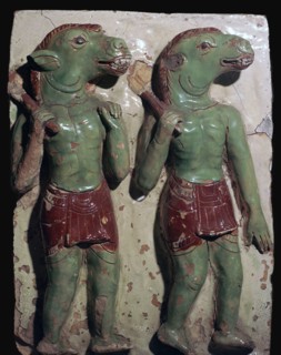 Ass-headed demons from a temple in Thailand. Artist: Unknown