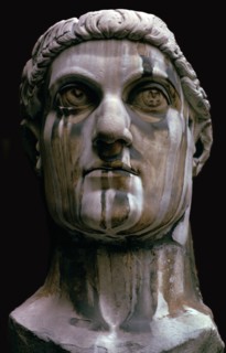 Stone head of a colossal statue of Constantine I, 3rd century. Artist: Unknown