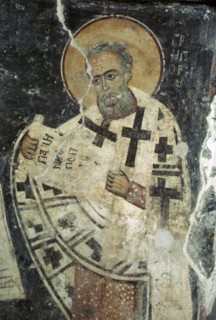 Wall painting of St Gregory, 13th century. Artist: Unknown