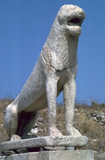 Marble lion at Delos in Greece, 7th century BC. Artist: Unknown