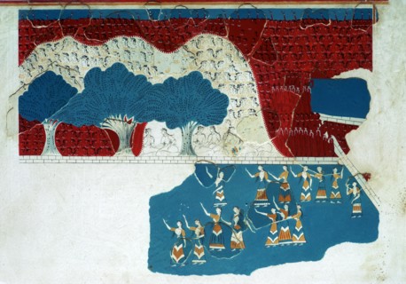 Fresco of the royal court of the Minoan palace at Knossos, 18th century BC. Artist: Unknown