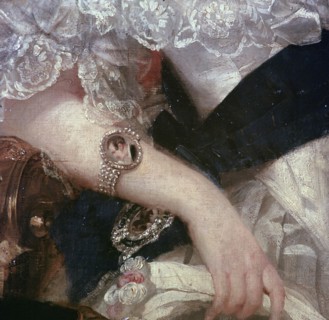 Detail of a portrait of Queen Victoria, 1841. Artist: Herbert Luther Smith.