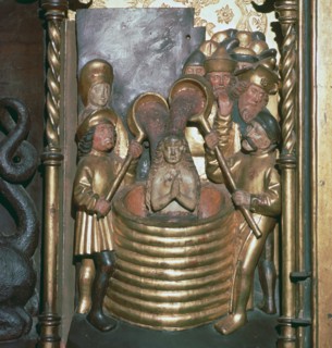 St Margaret being boiled in oil, 16th century. Artist: Unknown
