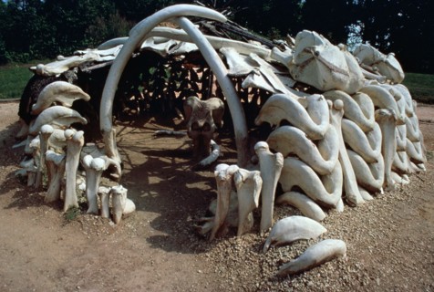 Paleolithic mammoth hunter's hut. Artist: Unknown