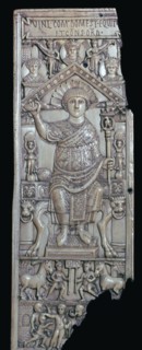 Ivory leaf of a consular diptych of Flavius Anastasius, 6th century. Artist: Unknown