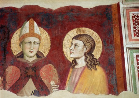 Fresco of a bishop, 14th century. Artist: Unknown