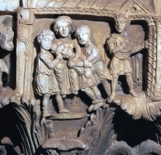 Depiction of Jesus healing the blind man, 12th century. Artist: Unknown