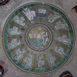 Mosaics in the dome of the Baptistry of the Arians, 5th century. Artist: Unknown