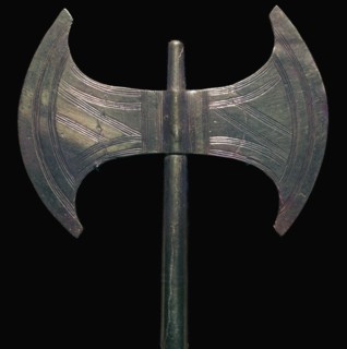 Minoan gold votive double-axe, 16th century BC. Artist: Unknown