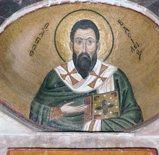 A byzantine mosaic of St Basil, 11th century. Artist: Unknown