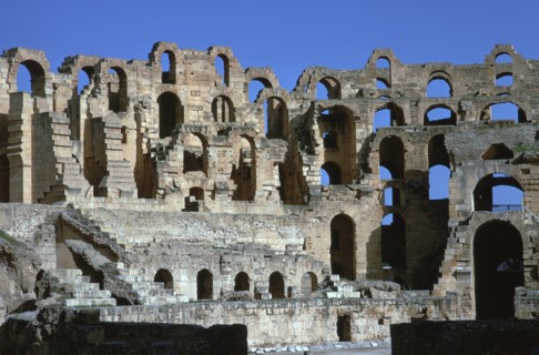 Interior of a Roman colosseum, 3rd century. Artist: Unknown