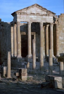 Capitoline temple in the forum of Sufetula, c.1st century. Artist: Unknown