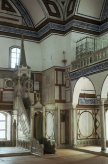 Interior of the mosque at Acre. Artist: Unknown