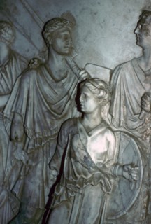 Roman relief of a Lictor carrying the Fasces in a procession. Artist: Unknown