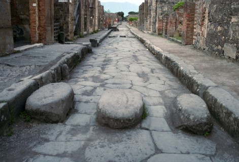 Street in the Roman town of Pompeii, 1st century. Creator: Unknown.