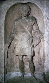 The Roman tombstone of Marcus Favonius Facilis, 1st century BC. Artist: Unknown