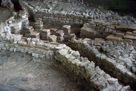 Hypocaust of the Roman Palace at Fishbourne, 3rd century. Artist: Unknown