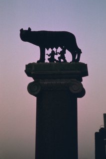 Statue of the wolf suckling Romulus and Remus. Artist: Unknown