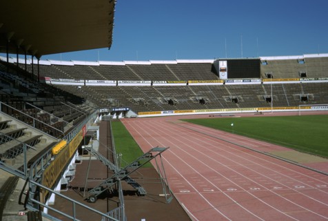 Interior of Olympic stadium in Helsinki, 1930s. Artist: Unknown