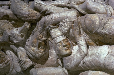 Detail from a carving on Souillac Abbey, 12th century. Artist: Unknown