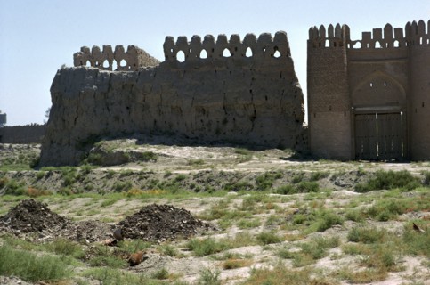 Walls and gate of the ancient city of Bukhara. Artist: Unknown