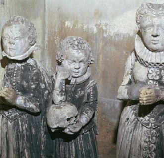 The children of Sir John Scudamore at his tomb, 17th century. Artist: Unknown