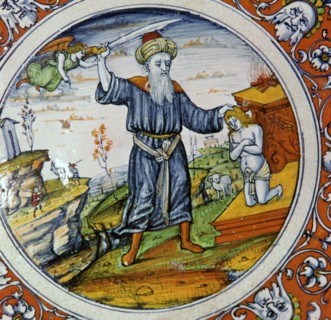 Dish showing the Sacrifice of Isaac, 16th century. Artist: Nessus Painter