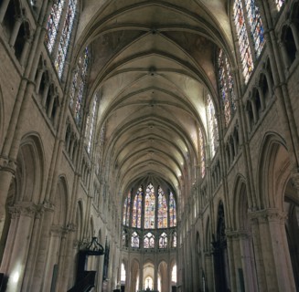 Interior of the Church of St Pierre, 12th century. Artist: Unknown