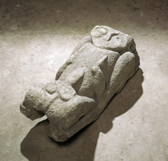 Carved stone figure from Margam Abbey, 12th century. Artist: Unknown