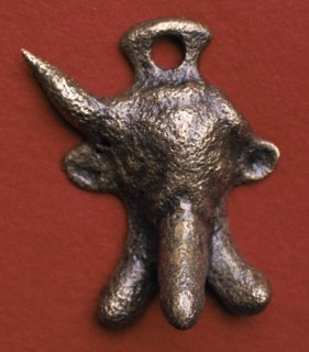 Roman bronze phallic amulet, 2nd century. Artist: Unknown