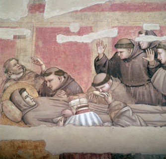 Depiction of the death of St Francis of Assisi, 14th century. Artist: Giotto