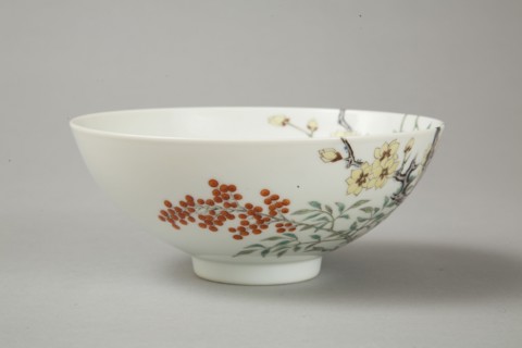 Famille rose bowl with floral decoration, 20th century. Artist: Unknown.