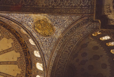 Blue Mosque (Sultan Ahmet Mosque), Interior showing decoration, Istanbul, 20th century. Artist: CM Dixon.